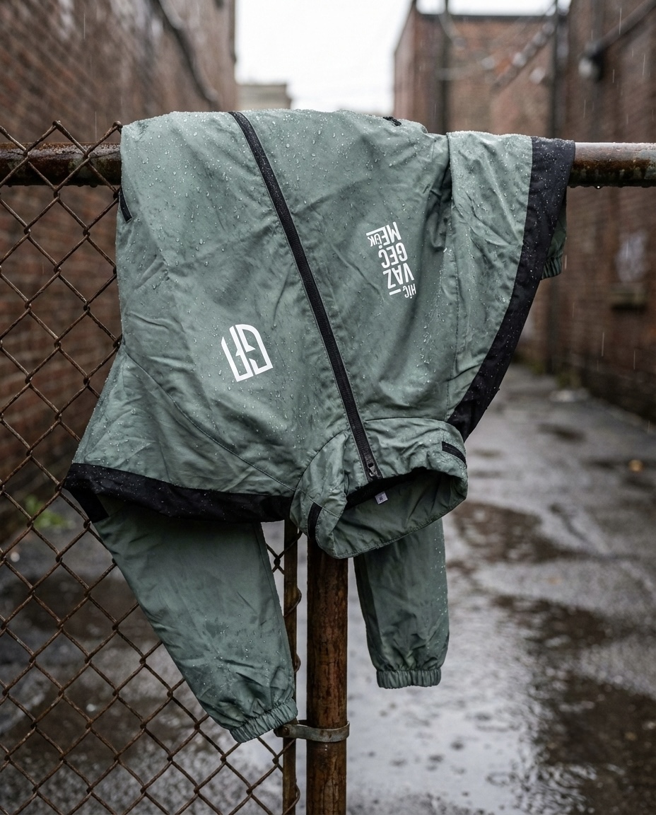 Yağmurluk - Yeşil Siyah